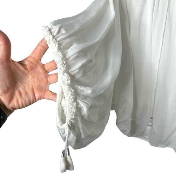 Poupette St Barth | NWT Batwing Dolman Sleeve Beachy Boho Top in White Small - Picture 4 of 10